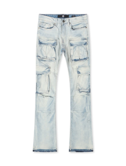 Jordan Craig Cargo Stacked Jean - Iced White by Denim Exchange