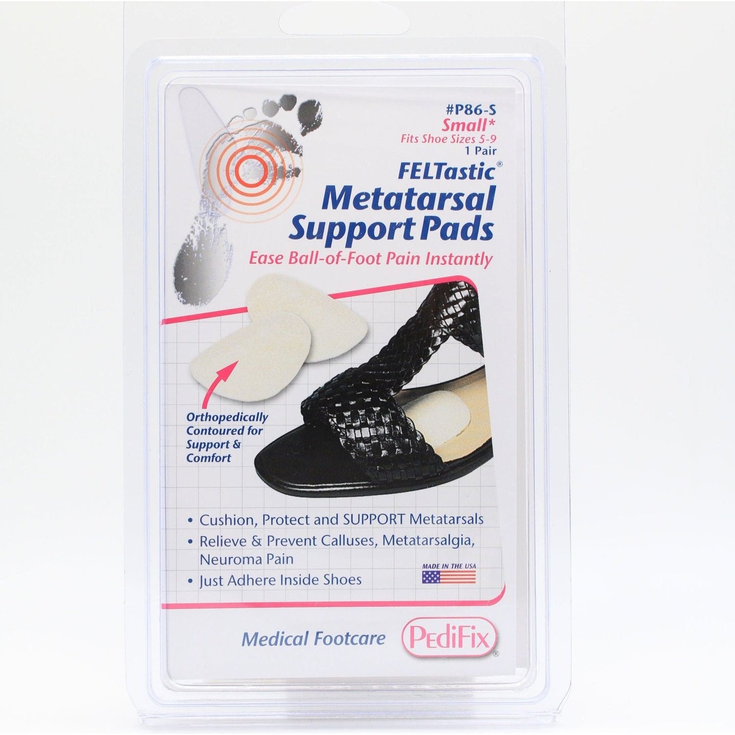 PediFix Feltastic Metatarsal Support Pads Small 1 Pair by Pasteur Pharmacy