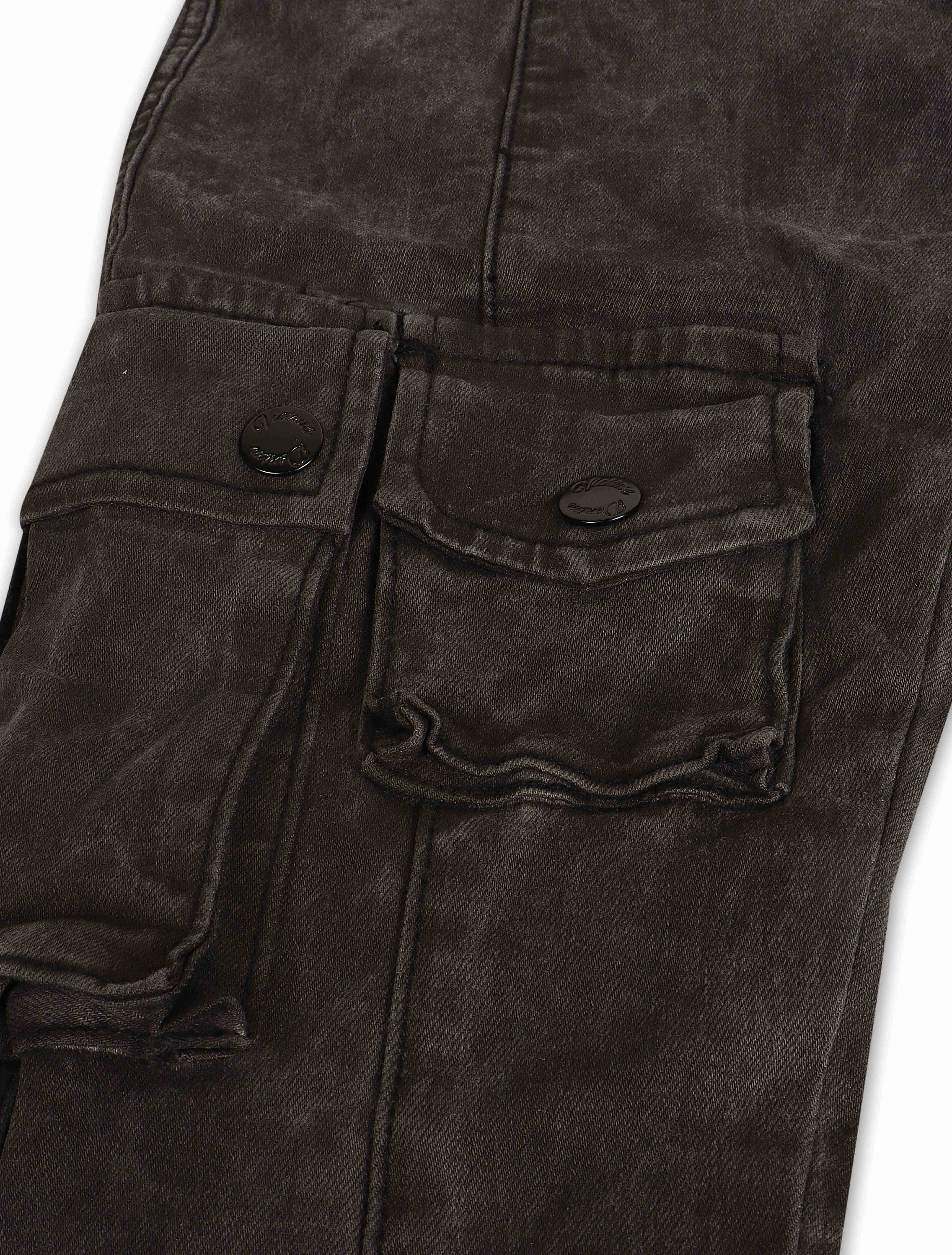 Vicious Denim Flare Stacked Fit Jeans - Black by Denim Exchange