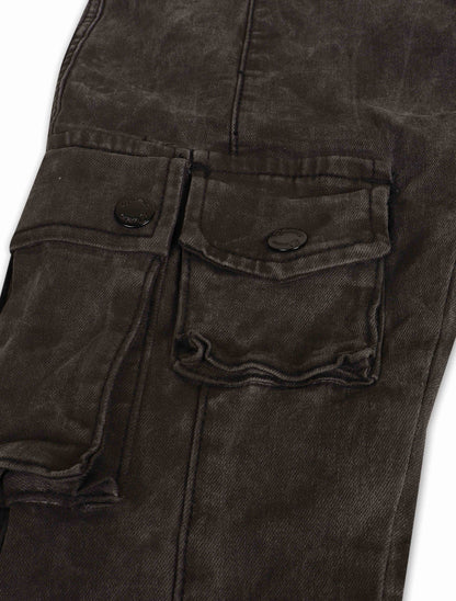 Vicious Denim Flare Stacked Fit Jeans - Black by Denim Exchange