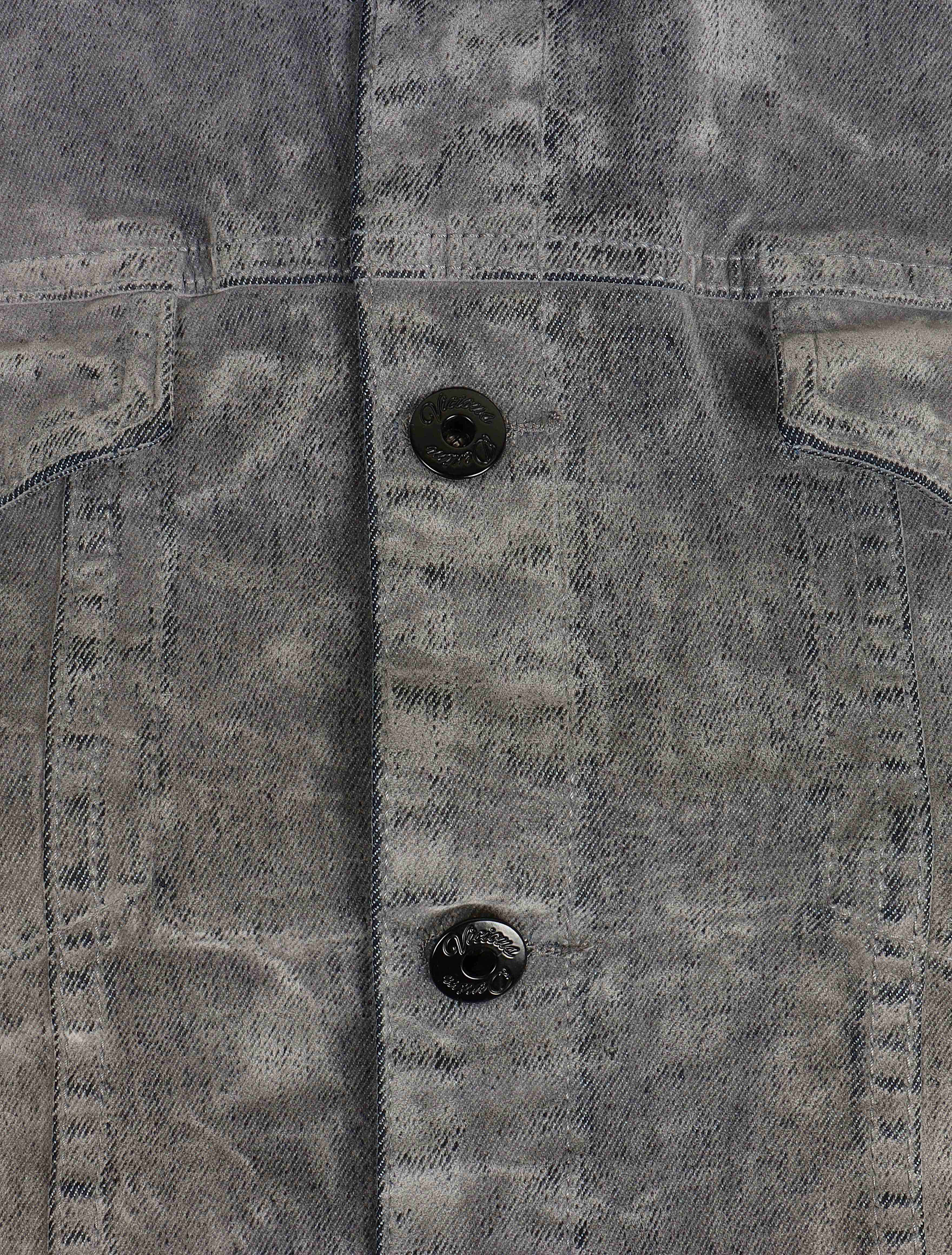 Vicious Denim Velvet Coated Denim Jacket - Grey by Denim Exchange