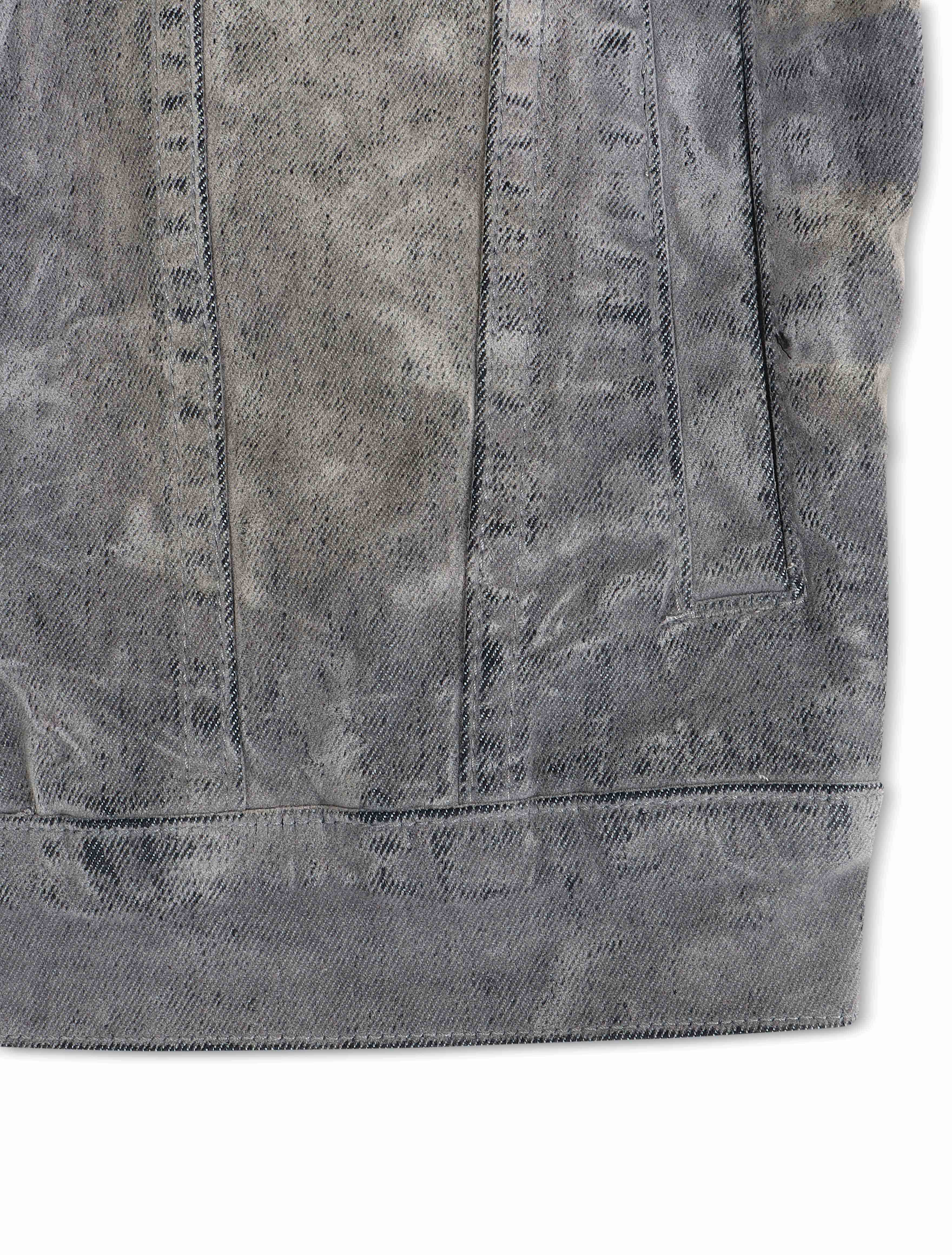 Vicious Denim Velvet Coated Denim Jacket - Grey by Denim Exchange