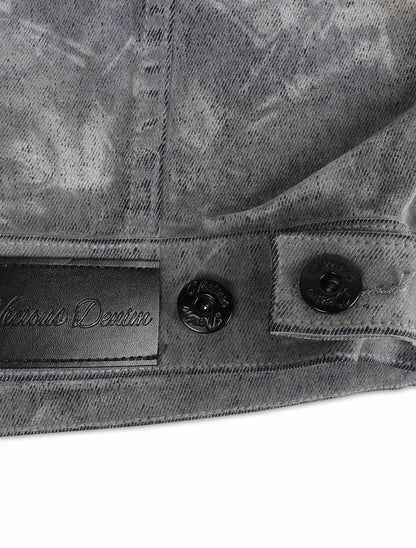 Vicious Denim Velvet Coated Denim Jacket - Grey by Denim Exchange