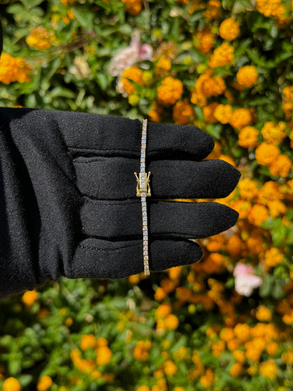 2mm Moissanite Tennis Bracelet in Yellow Gold - DestGlow