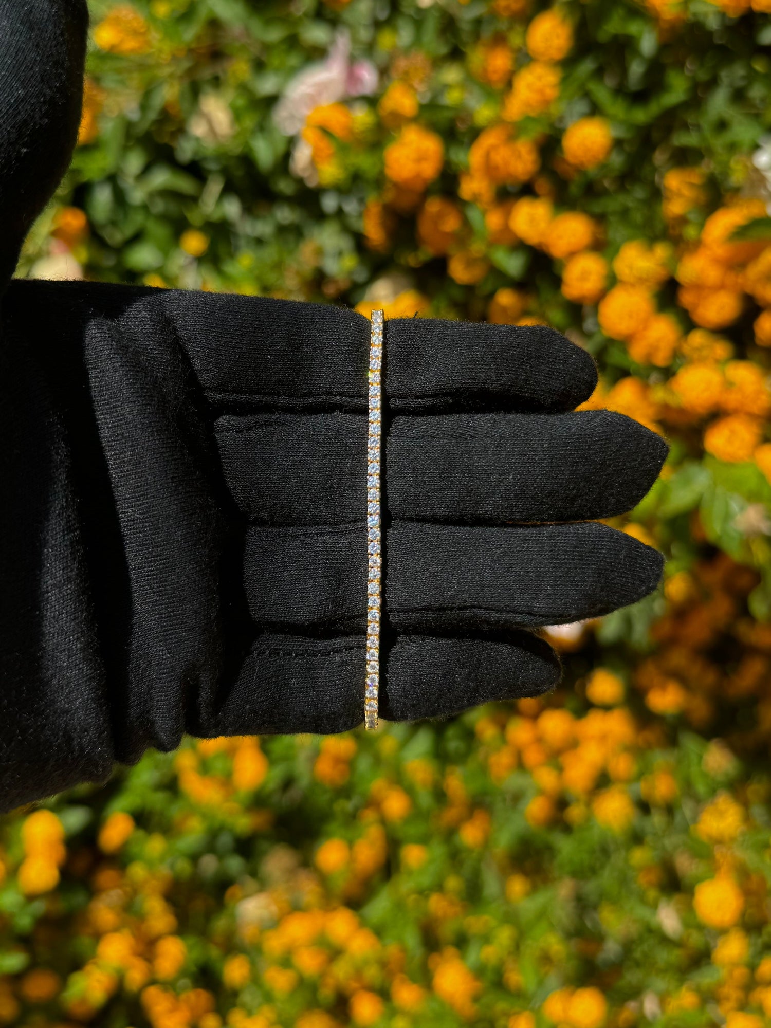 2mm Moissanite Tennis Bracelet in Yellow Gold - DestGlow