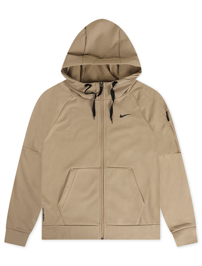 Nike Mens Therma Full Zip Fitness Top - Khaki by Denim Exchange
