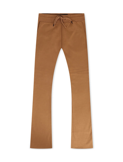 Jordan Craig Fleece Stacked Joggers - Mocha by Denim Exchange