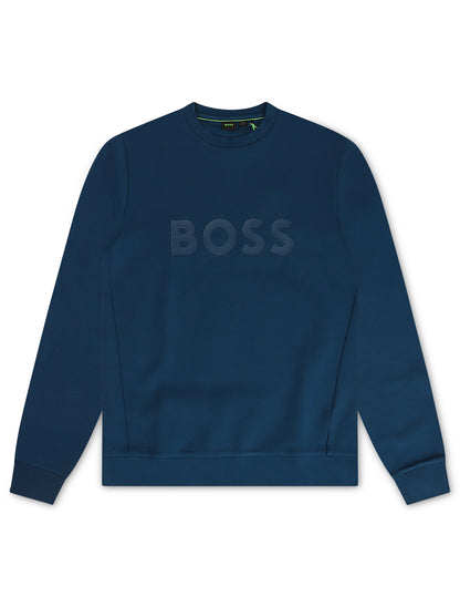 Boss Green Salbo Crewneck - Blue by Denim Exchange