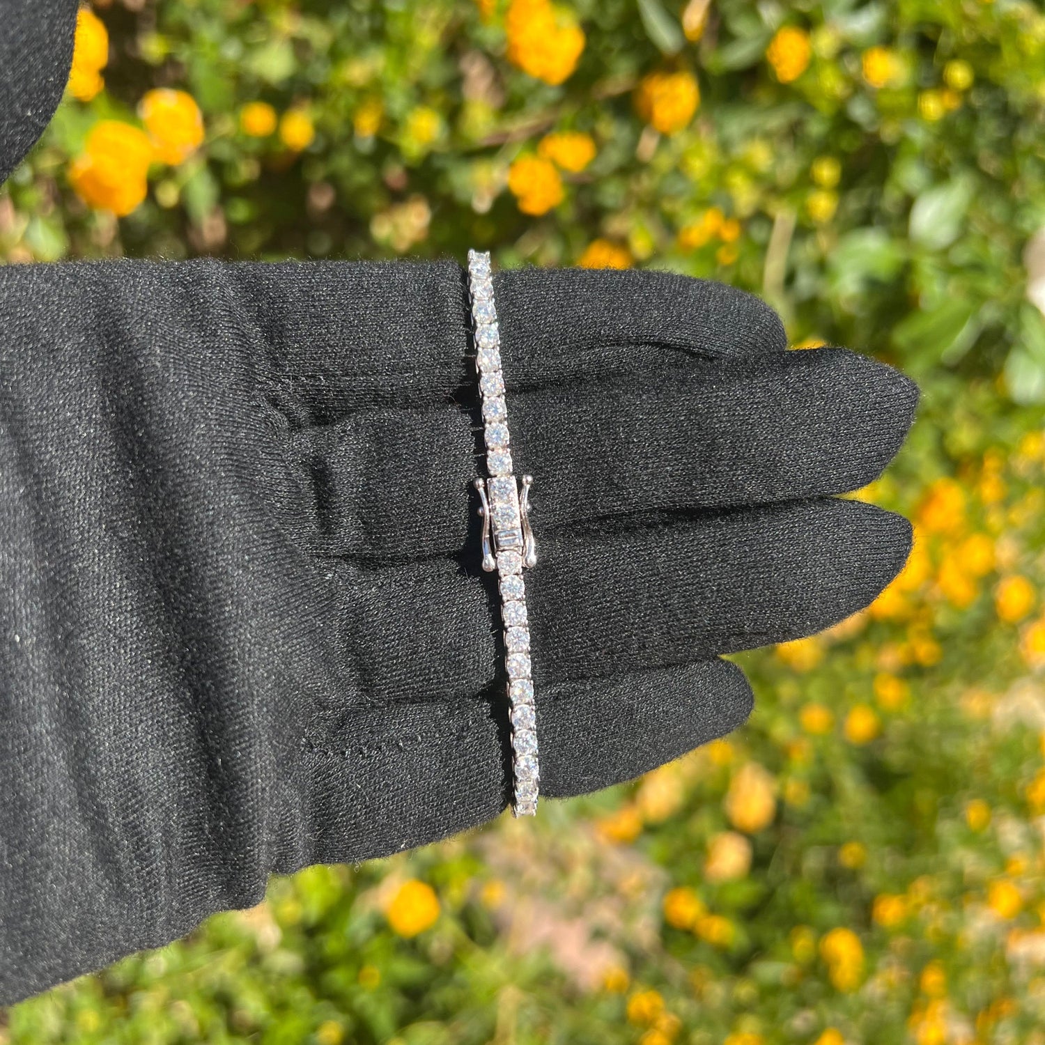 3MM Moissanite Tennis Bracelet in Solid 925 Silver - DestGlow