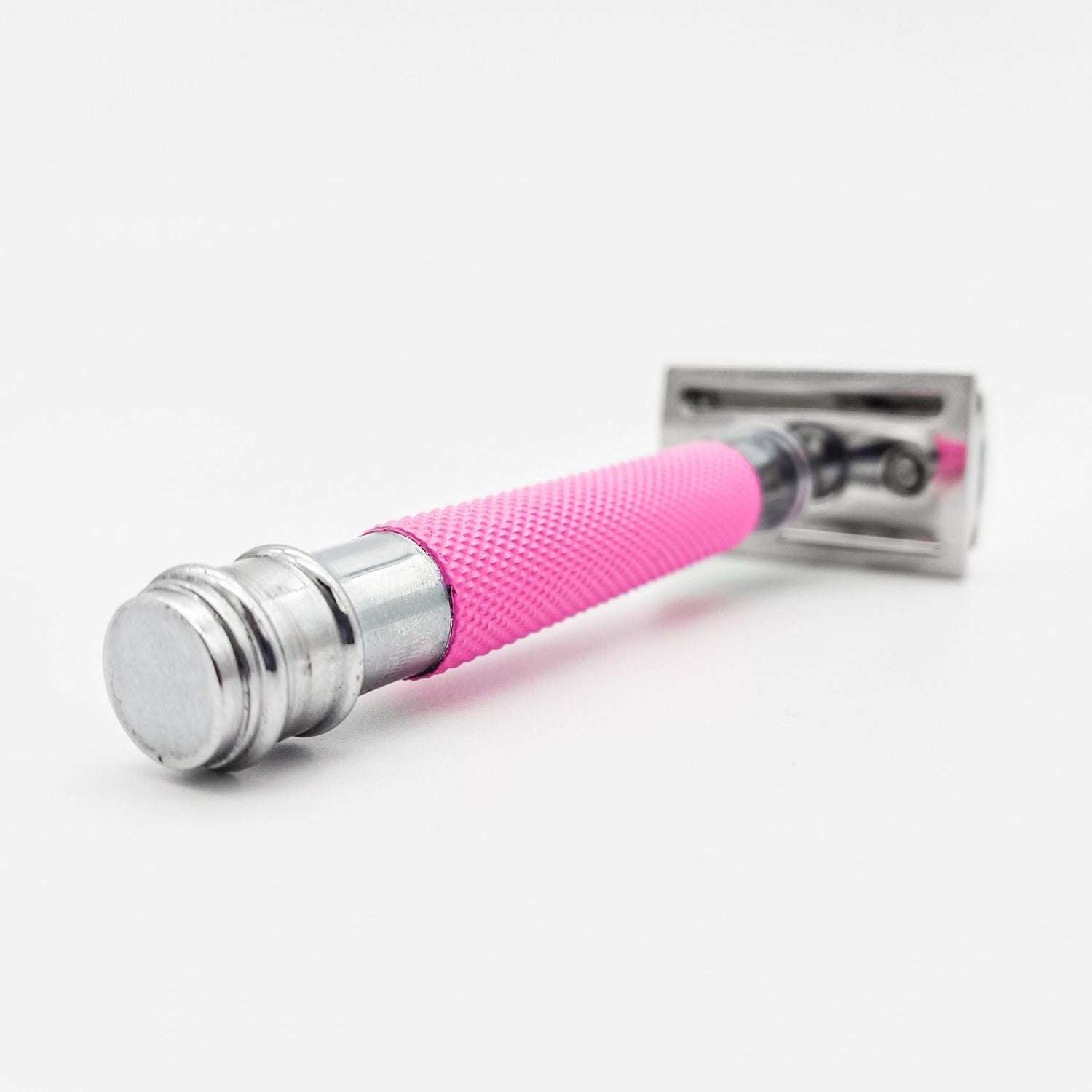Dural Heavy Stroud Head Double Edge Safety Razor Duty Pink/Silver + Pouch by Pasteur Pharmacy