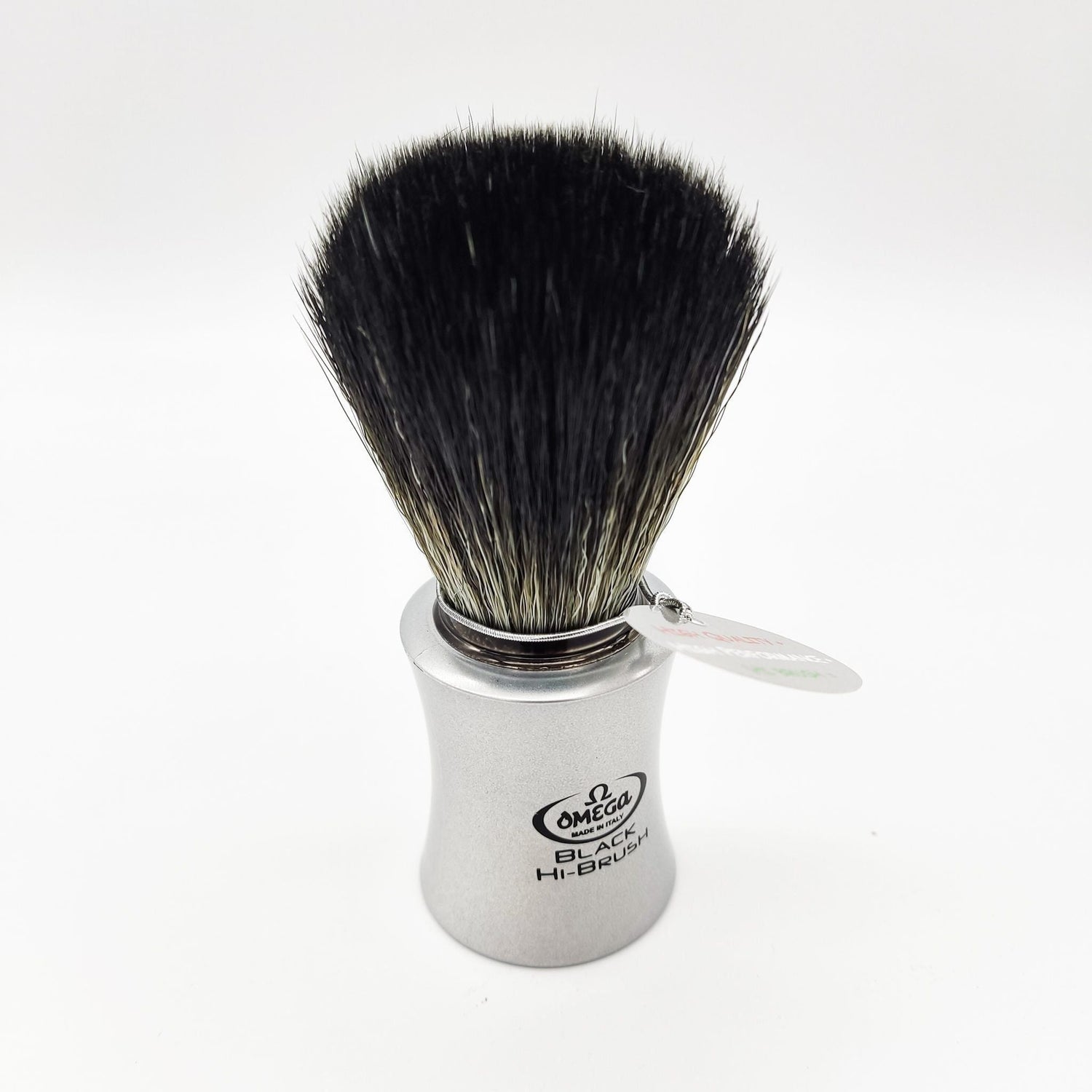 Omega Italy Shaving Brush 196820 Hi-Brush Synthetic Hair Black Vegan Alu-Farbe by Pasteur Pharmacy
