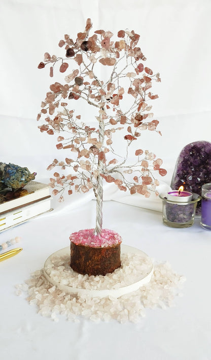 Gemstone Tree Strawberry Quartz Crystal Tree Of Life.