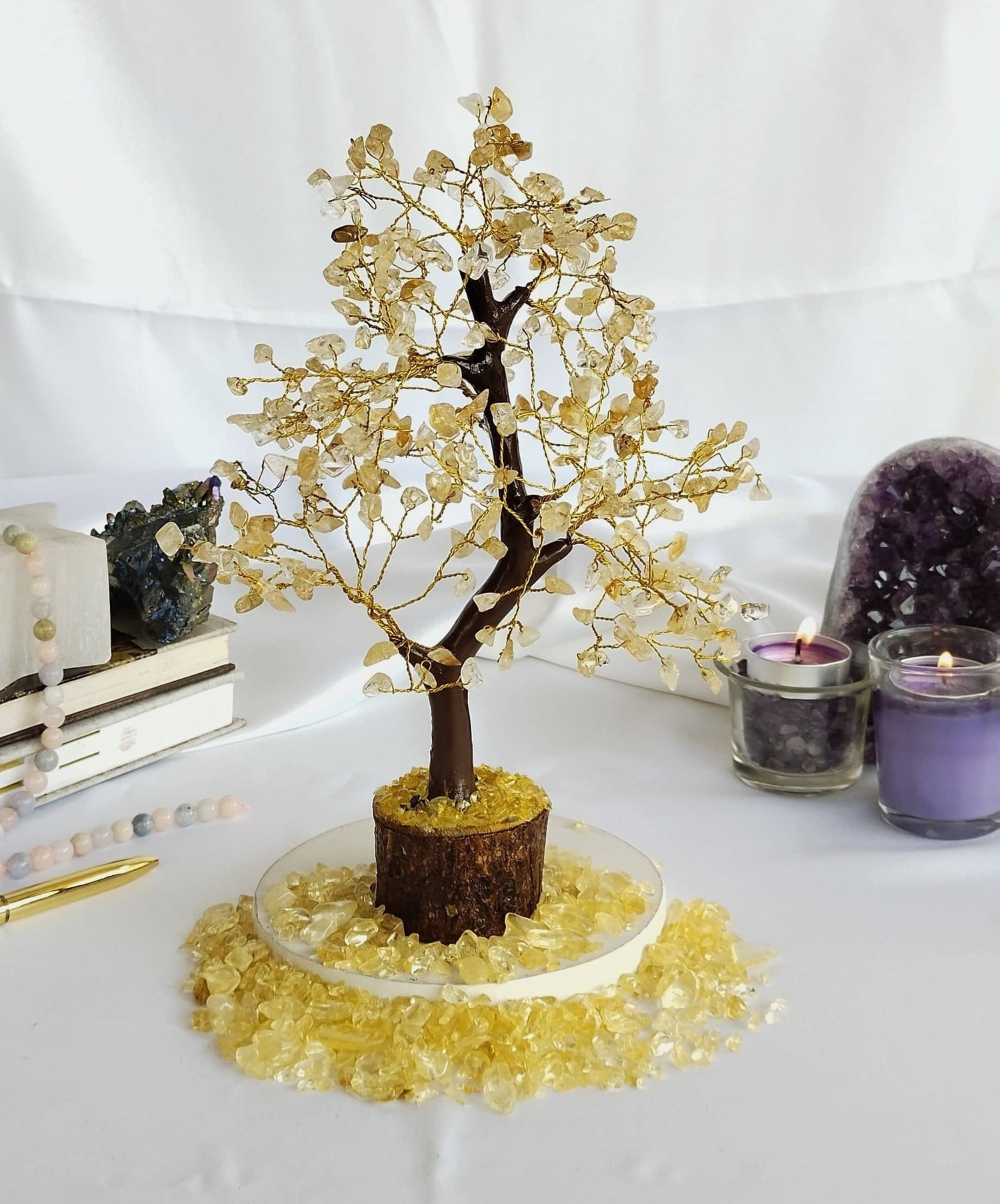 Citrine Gemstone Tree, Crystal Tree Of Life.