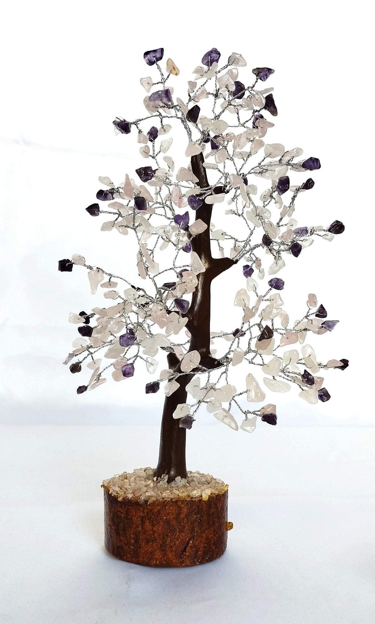 Amethyst with Rose Quartz Gemstones Tree, Mix Crystal Tree.  DestGlow