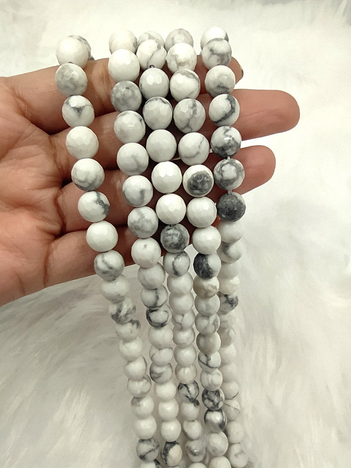 Howlite Faceted Beads, Crystal Beads for Jewelry  DestGlow