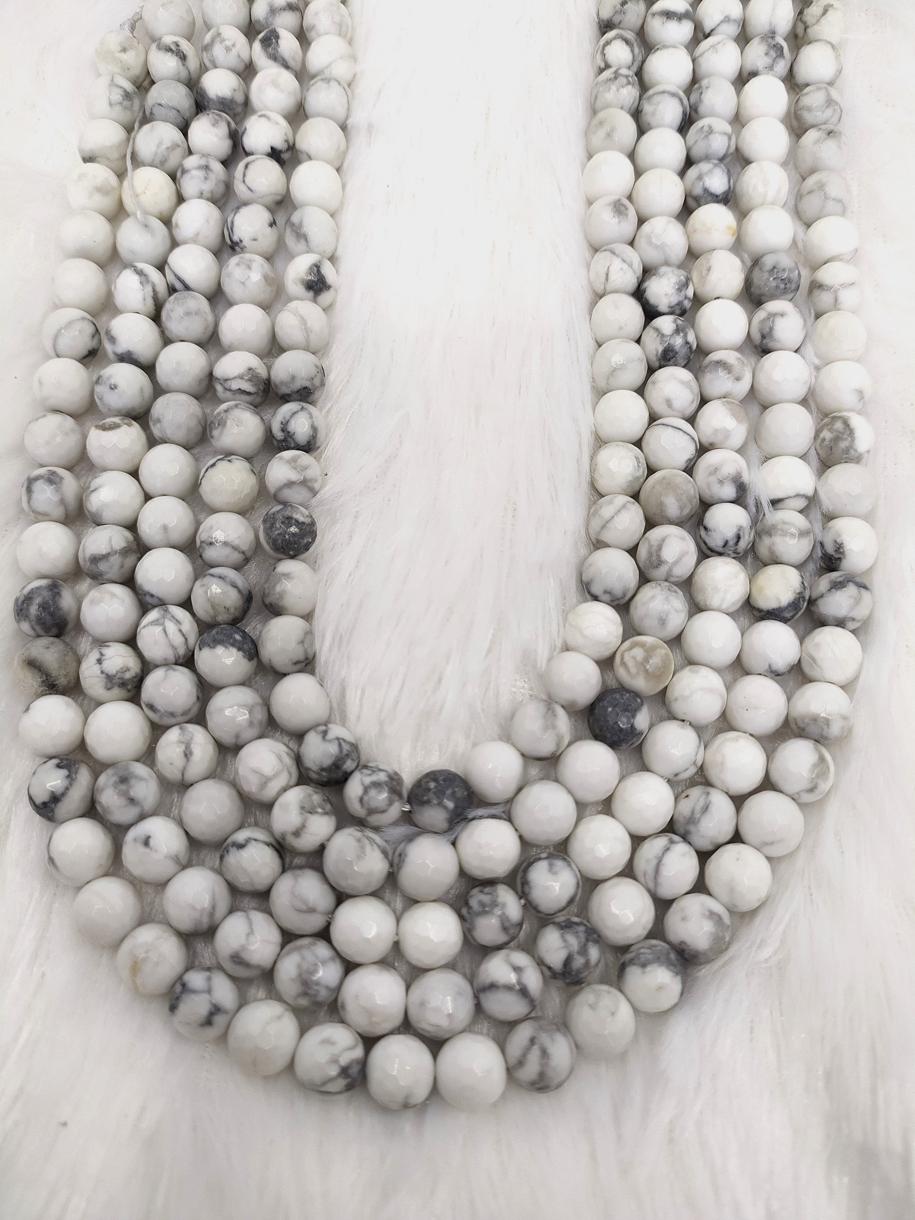 Howlite Faceted Beads, Crystal Beads for Jewelry  DestGlow