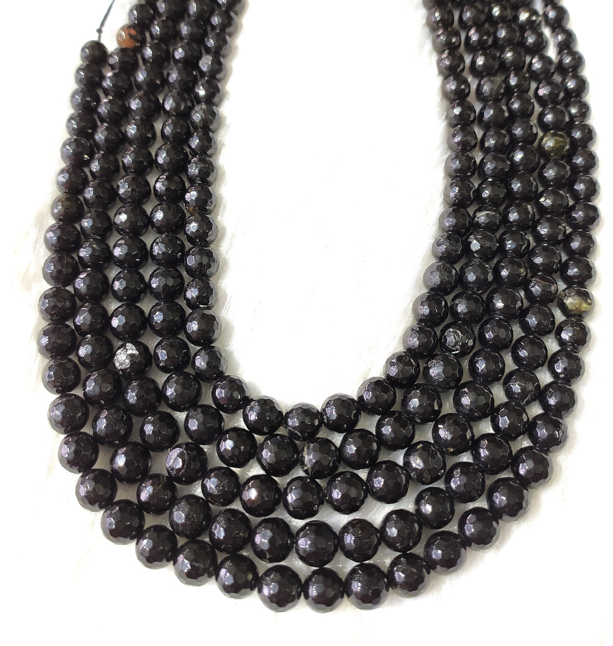 Black Tourmaline Faceted Beads, Crystal Beads for Jewelry.  DestGlow