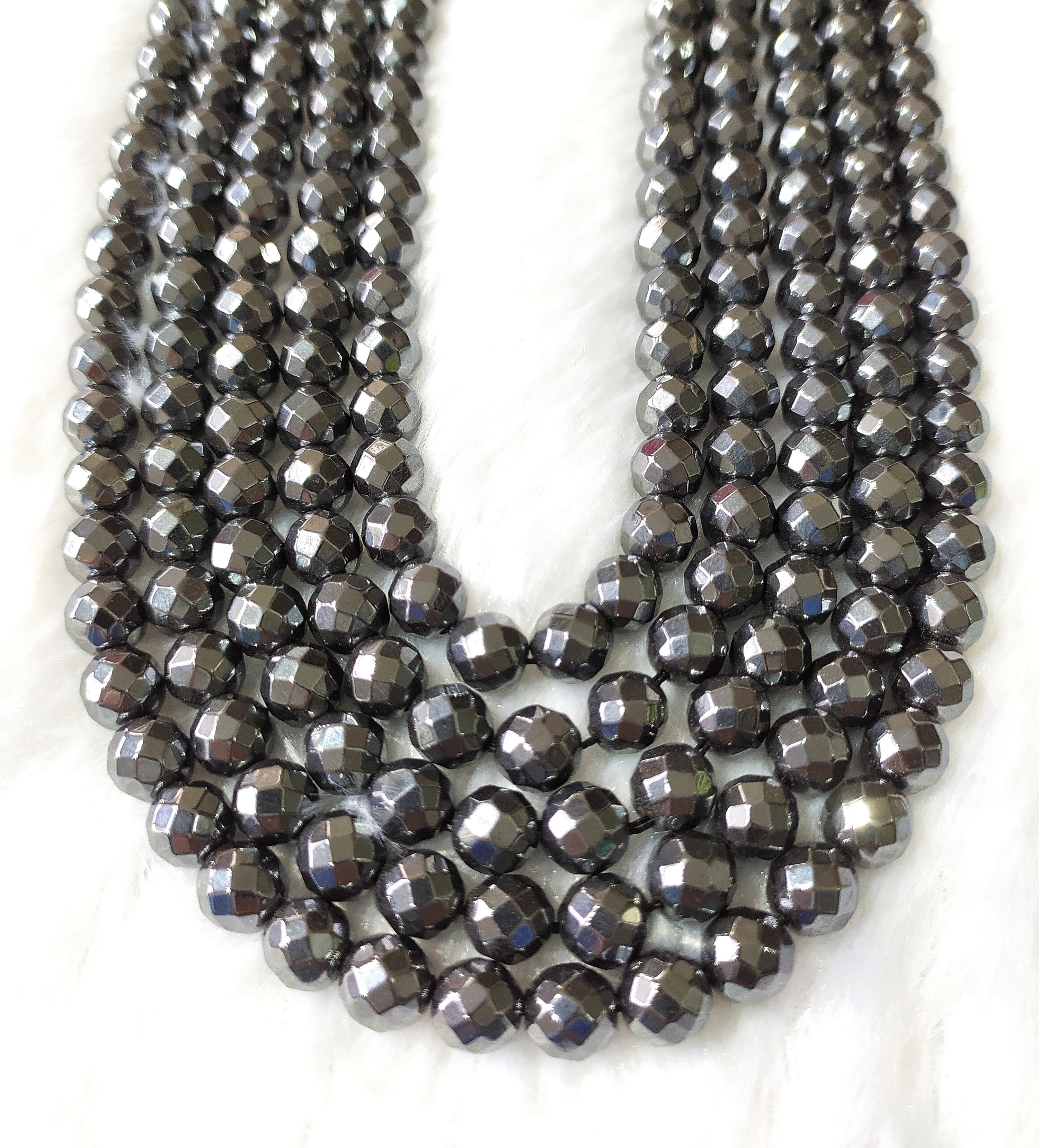 Hematite Faceted Beads, Crystal Beads for Jewelry.  DestGlow