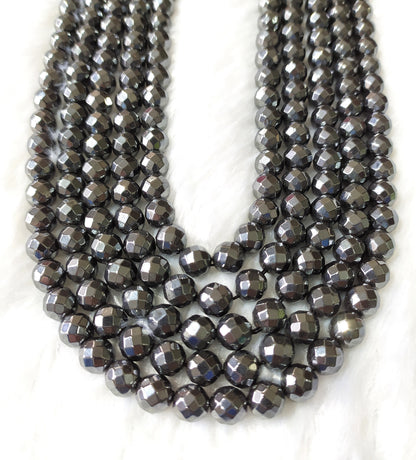 Hematite Faceted Beads, Crystal Beads for Jewelry.  DestGlow
