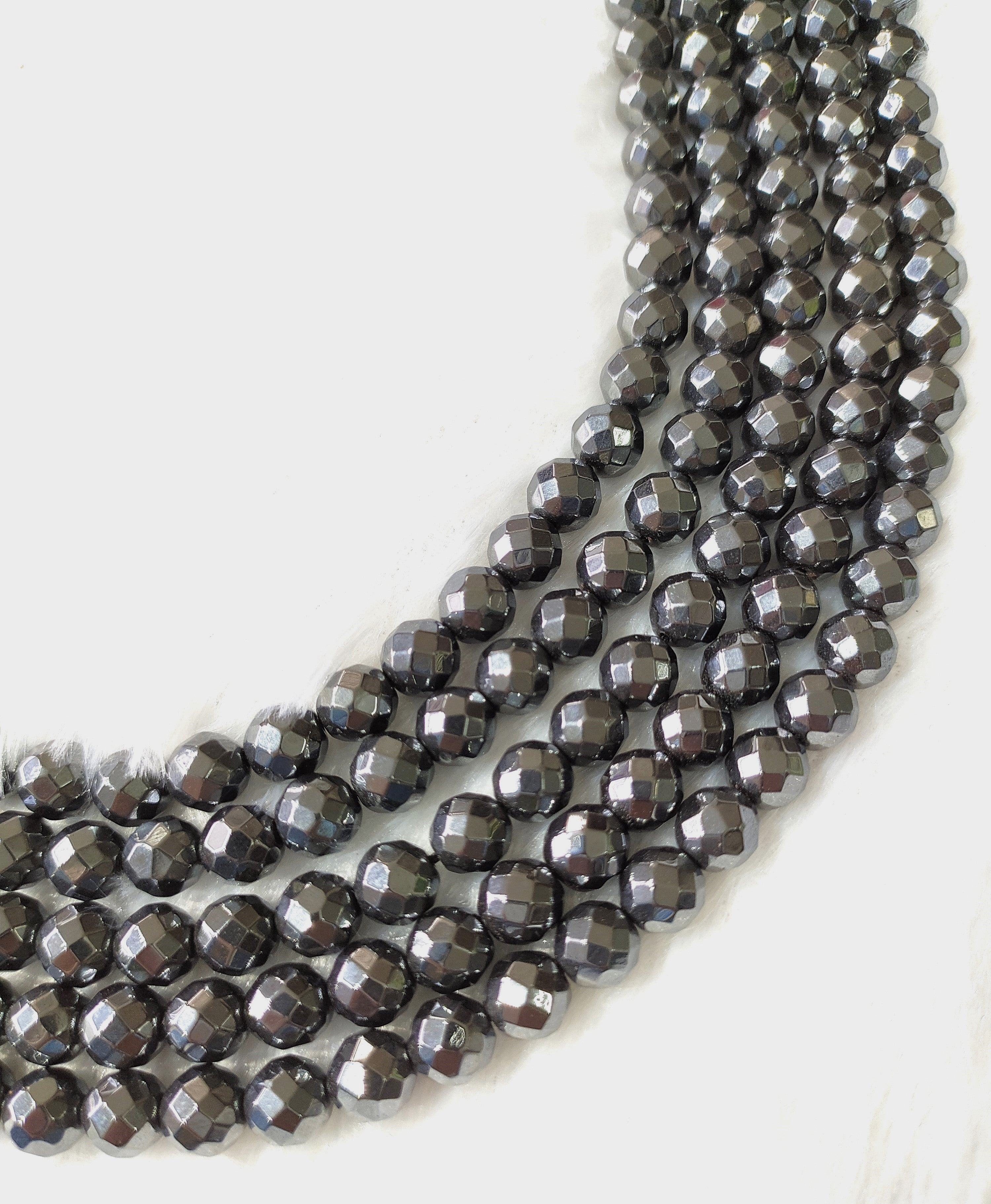 Hematite Faceted Beads, Crystal Beads for Jewelry.  DestGlow