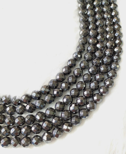 Hematite Faceted Beads, Crystal Beads for Jewelry.  DestGlow