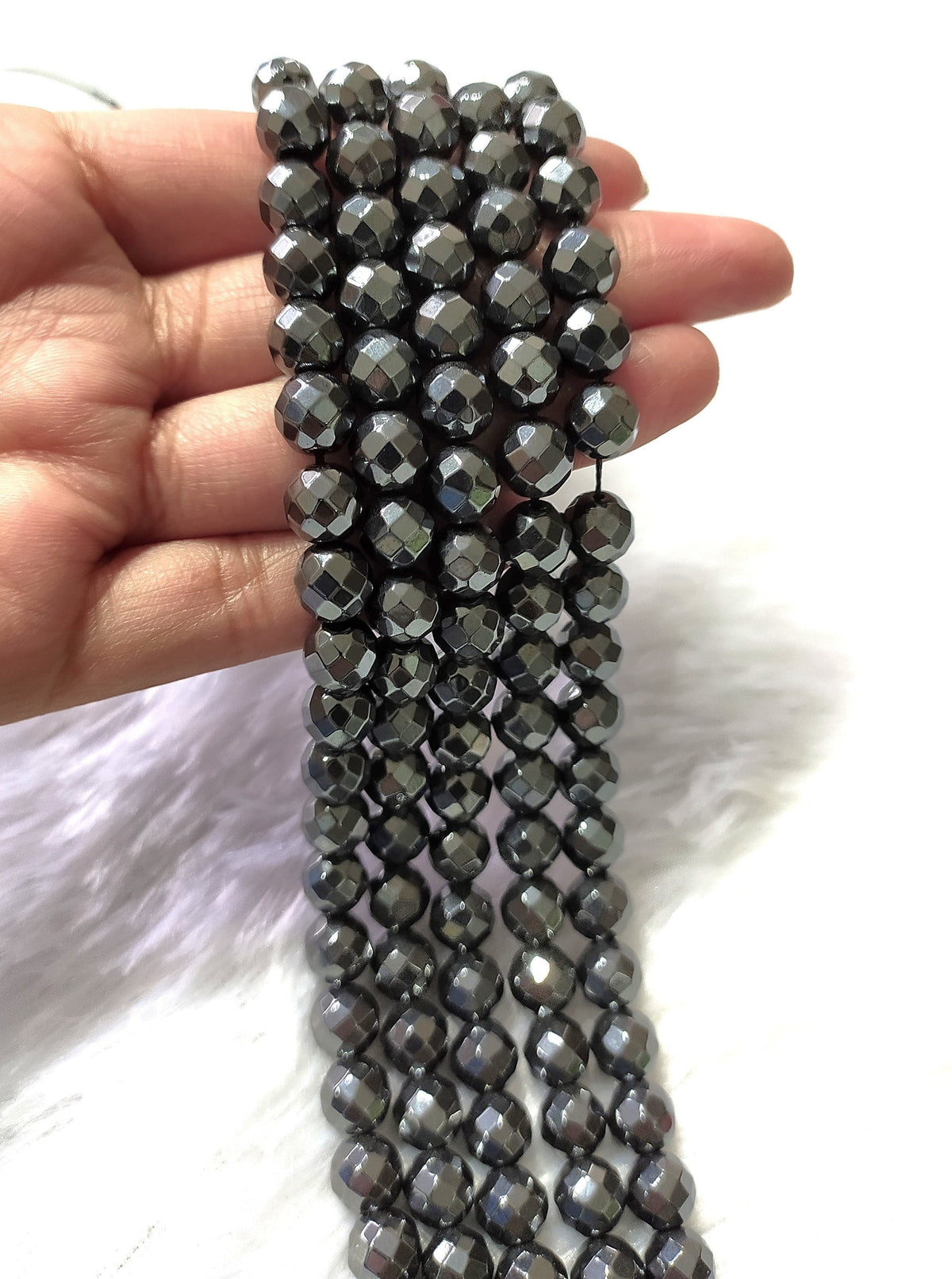 Hematite Faceted Beads, Crystal Beads for Jewelry.  DestGlow