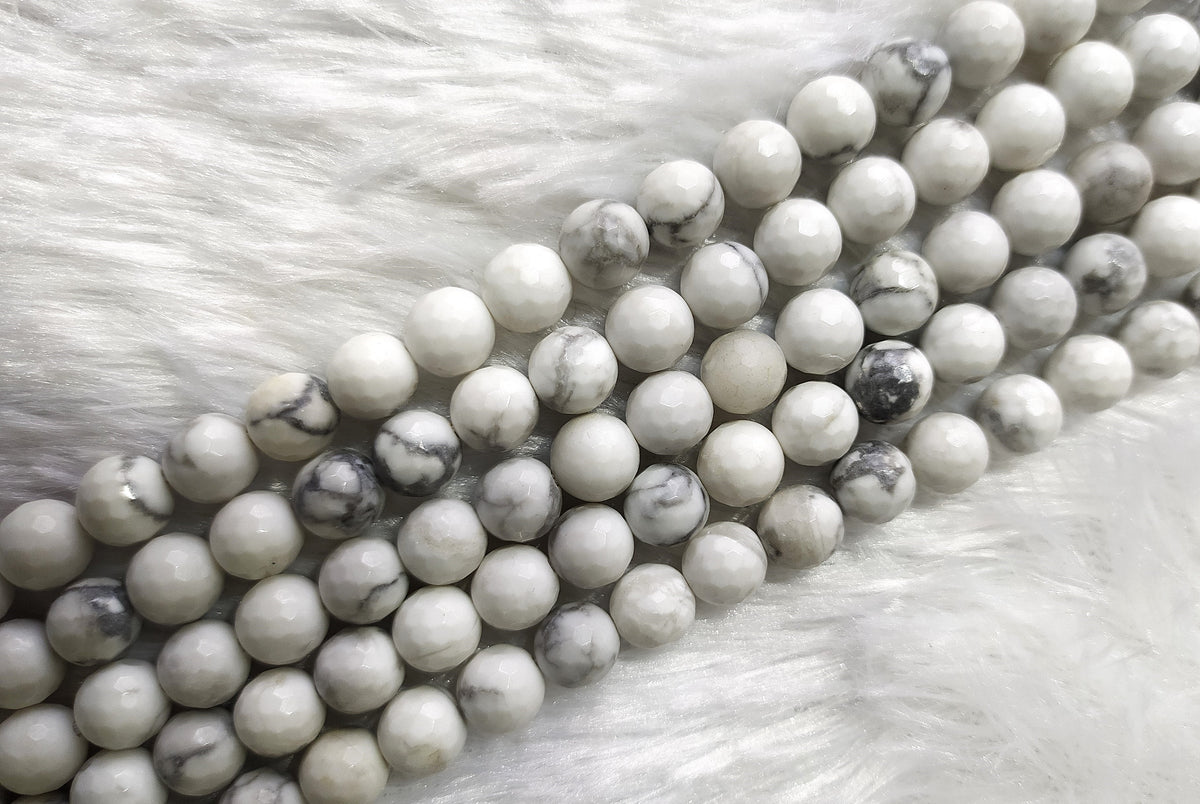 Howlite Faceted Beads, Crystal Beads for Jewelry  DestGlow