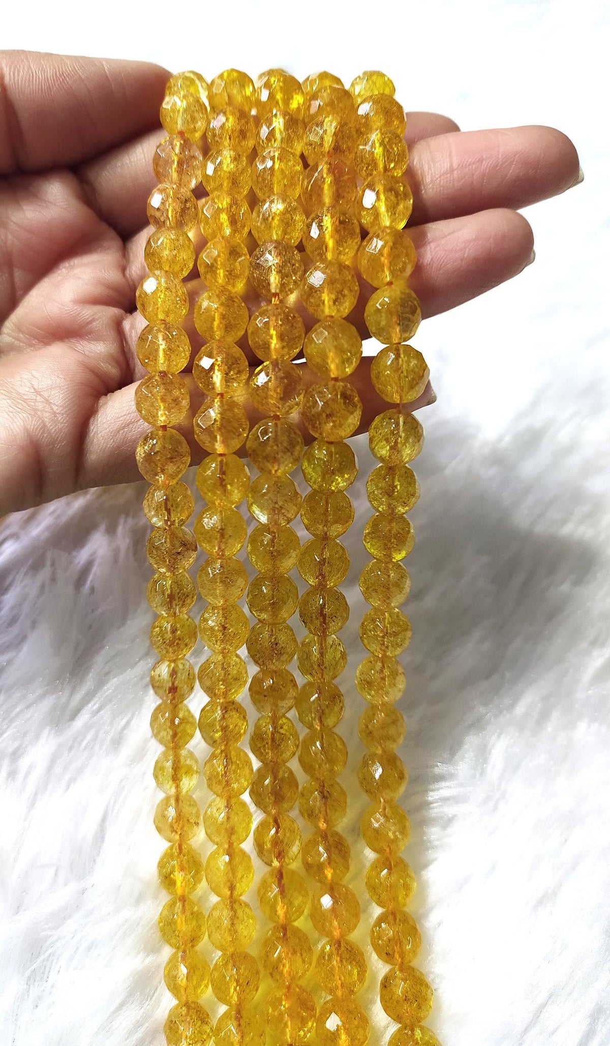 Heated Citrine Faceted Beads, Crystal Beads for Jewelry  DestGlow