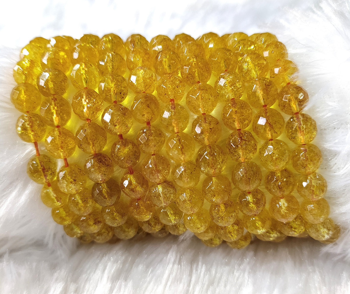 Heated Citrine Faceted Beads, Crystal Beads for Jewelry  DestGlow