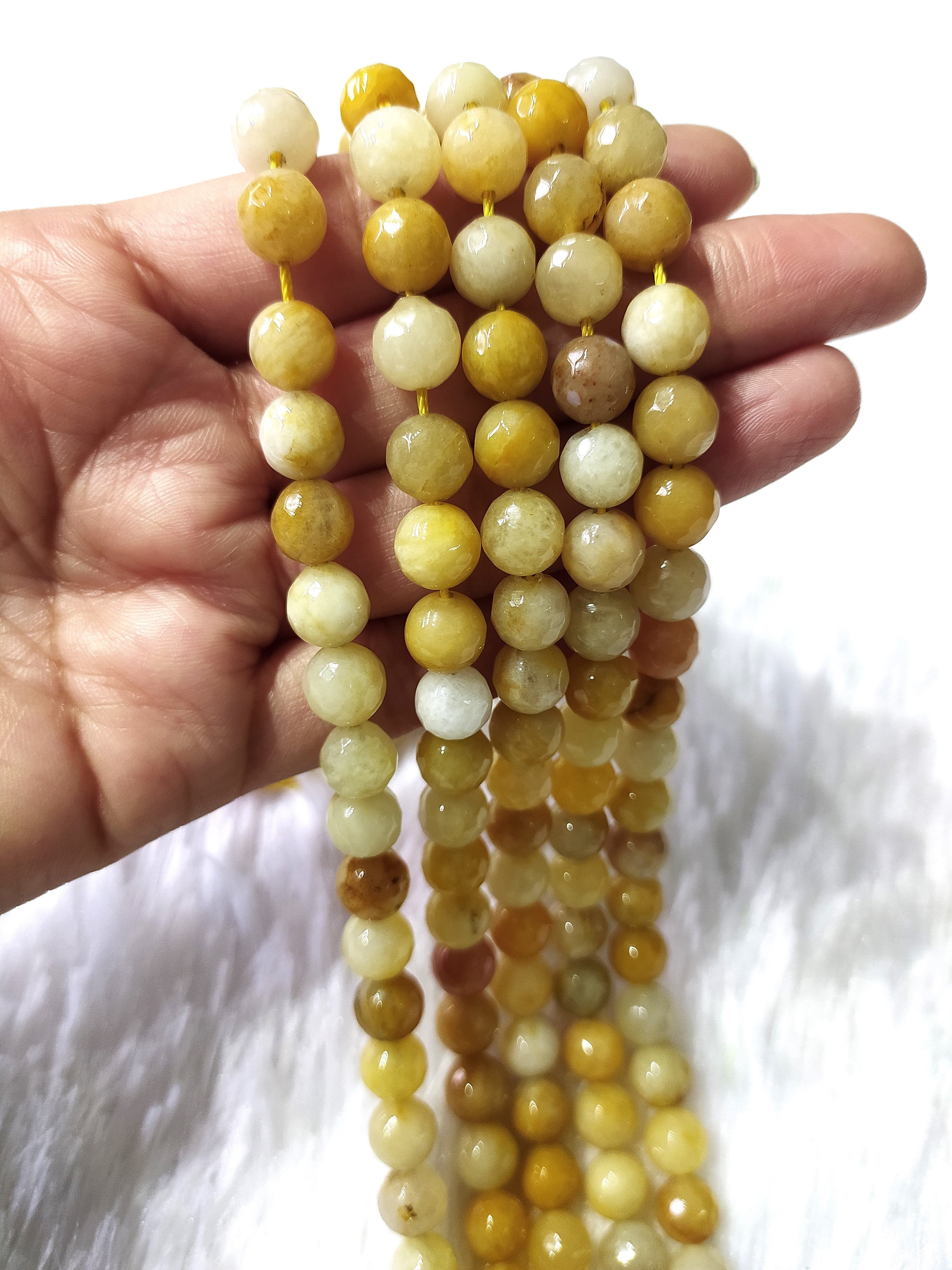 Yellow Aventurine Faceted Beads, Crystal Beads for Jewelry.  DestGlow