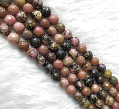 Rhodonite Faceted Beads, Crystal Beads for Jewelry.  DestGlow