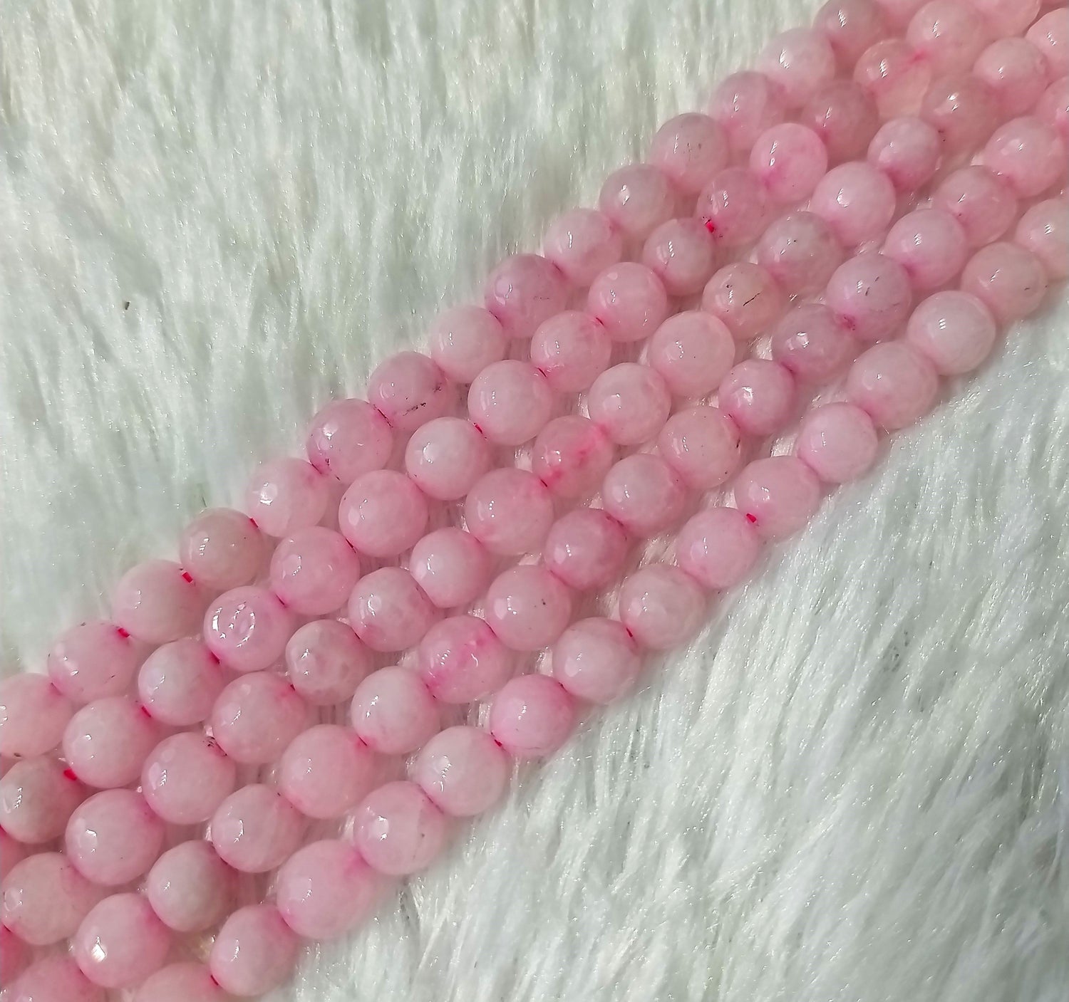 Rose Quartz Faceted Beads, Crystal Beads for Jewelry.  DestGlow