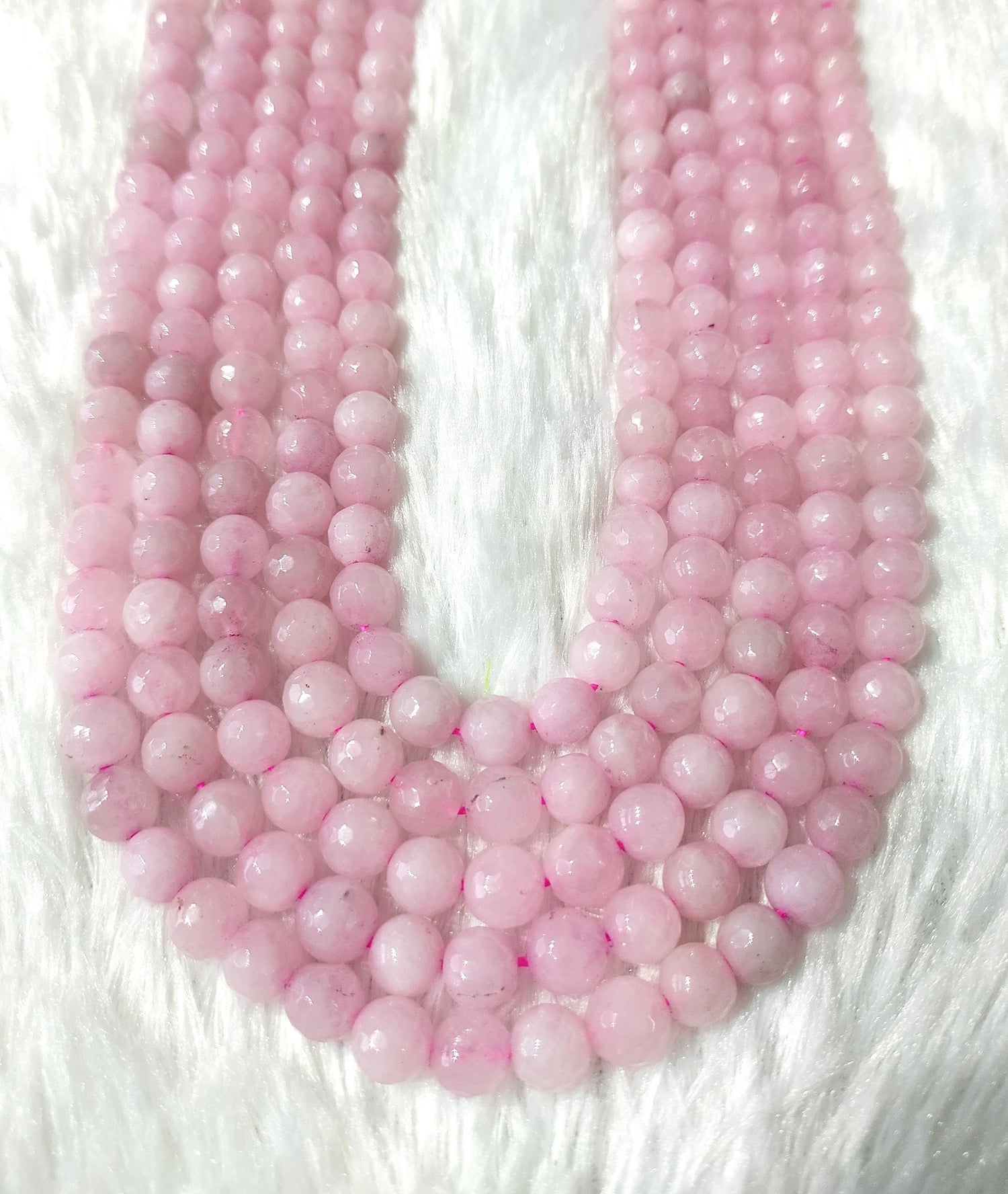 Rose Quartz Faceted Beads, Crystal Beads for Jewelry.  DestGlow