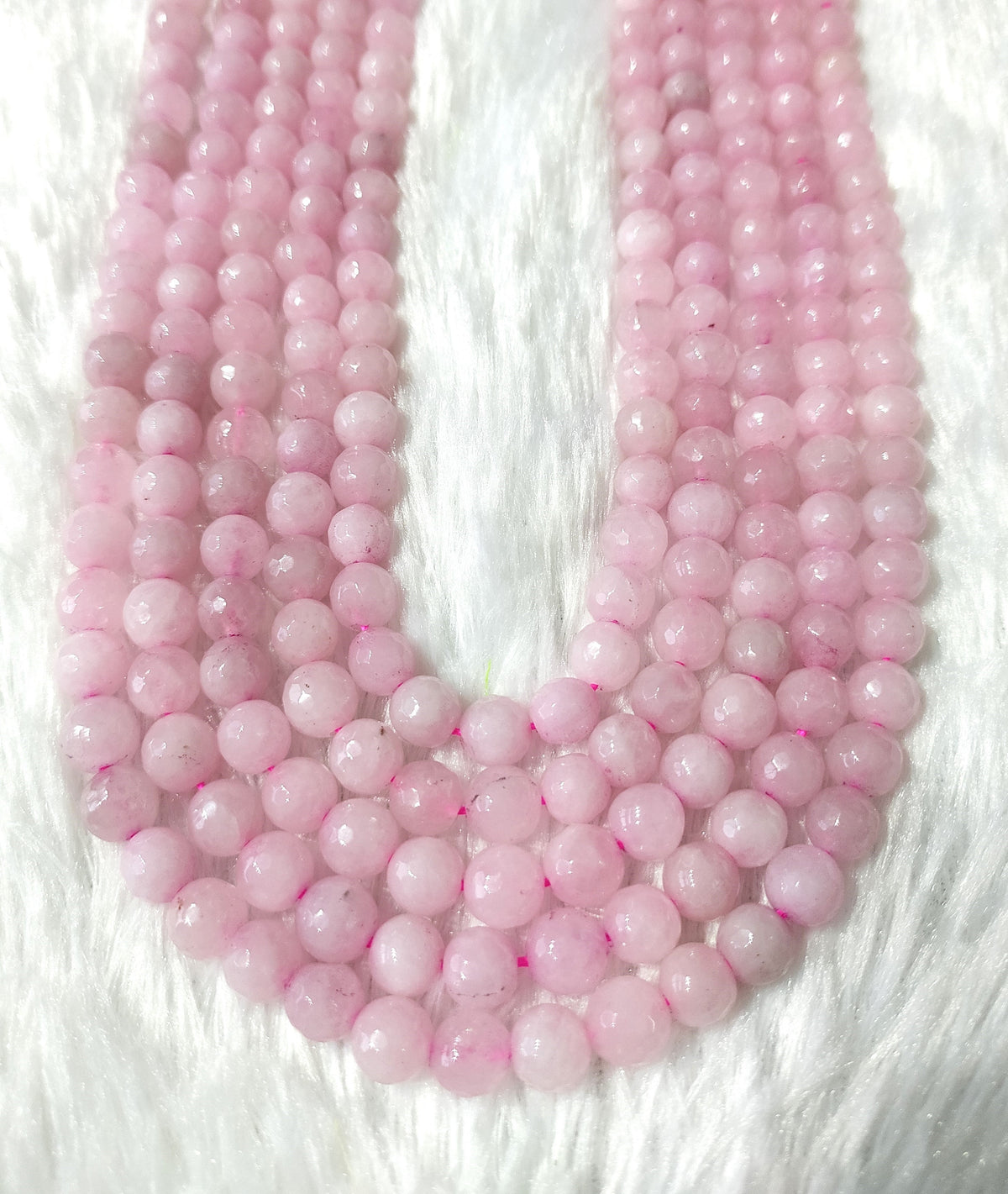 Rose Quartz Faceted Beads, Crystal Beads for Jewelry.  DestGlow