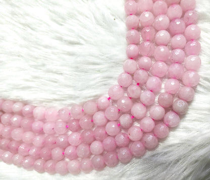 Rose Quartz Faceted Beads, Crystal Beads for Jewelry.  DestGlow