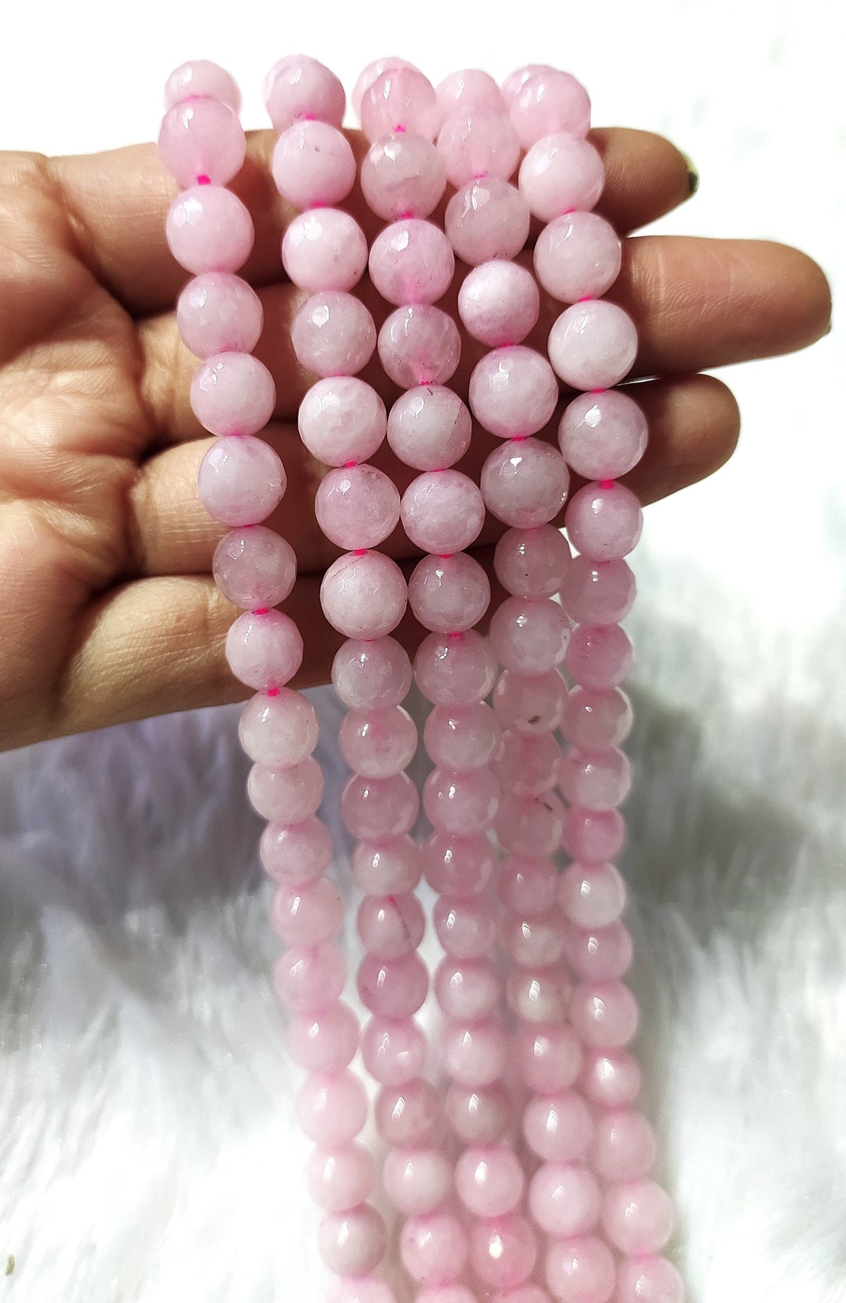 Rose Quartz Faceted Beads, Crystal Beads for Jewelry.  DestGlow