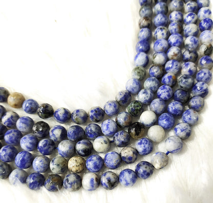 Sodalite Faceted Beads, Crystal Beads for Jewelry.  DestGlow