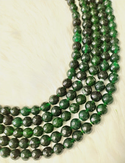 Green Jade Faceted Beads, Crystal Beads for Jewelry