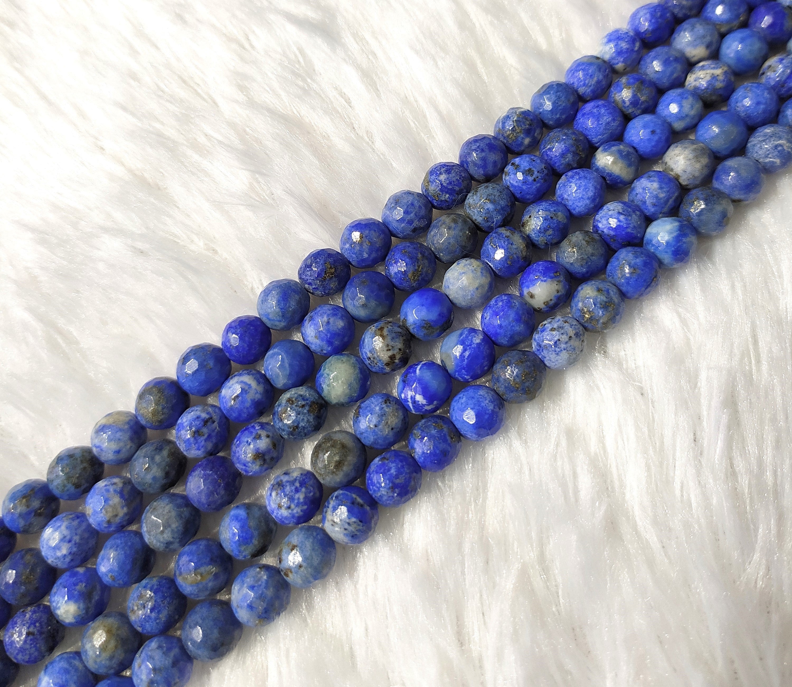 Lapis Lazuli Faceted Beads, Crystal Beads for Jewelry.  DestGlow