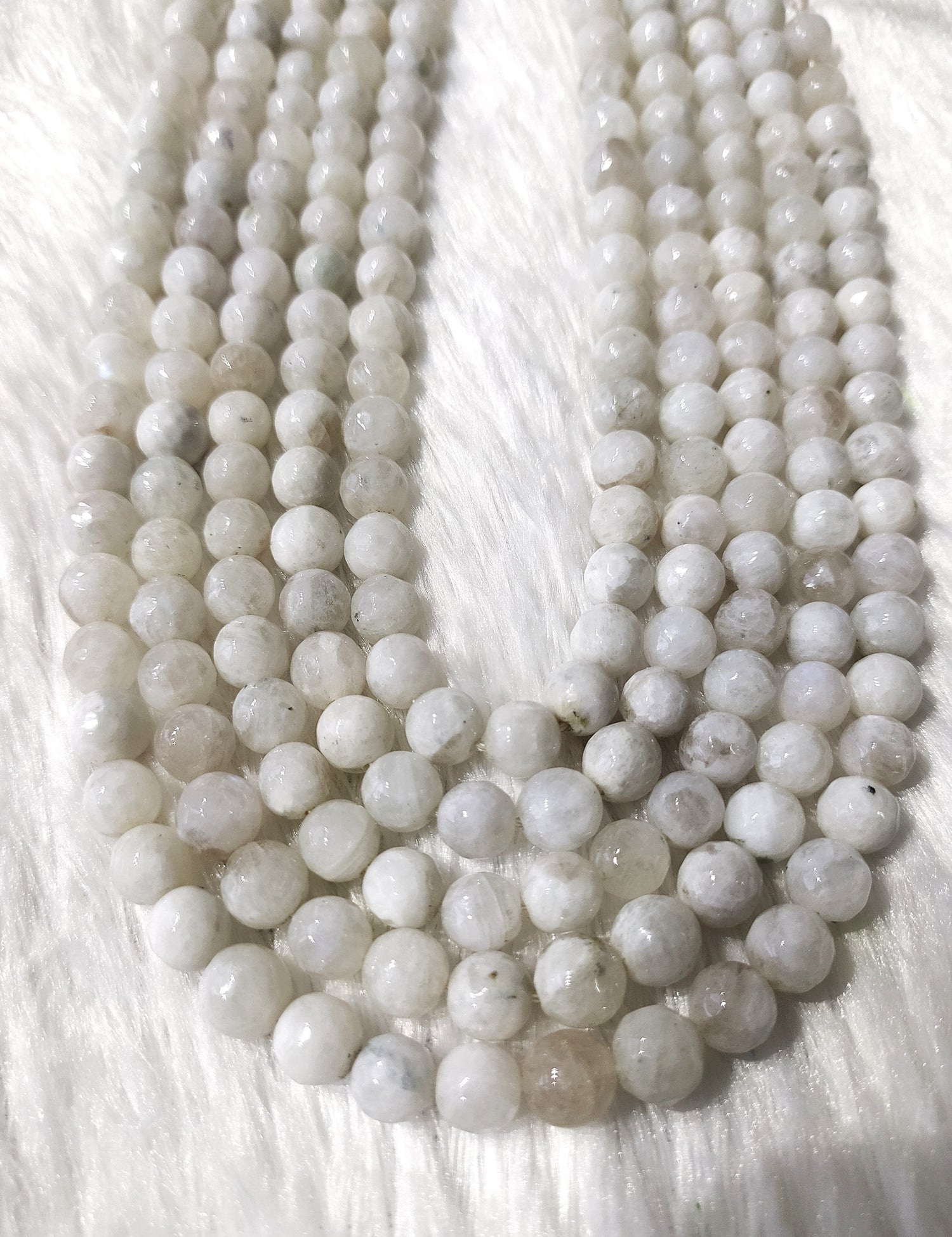 White Rainbow Moonstone Faceted Beads, Crystal Beads for Jewelry.  DestGlow