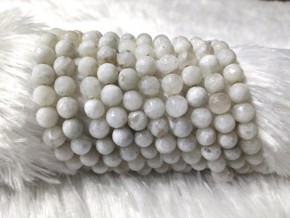 White Rainbow Moonstone Faceted Beads, Crystal Beads for Jewelry.  DestGlow