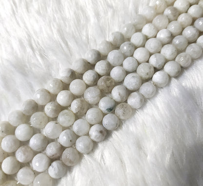 White Rainbow Moonstone Faceted Beads, Crystal Beads for Jewelry.  DestGlow