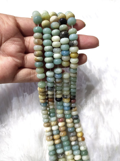Multi Amazonite Rondelle Beads, Crystal Beads for Jewelry.  DestGlow