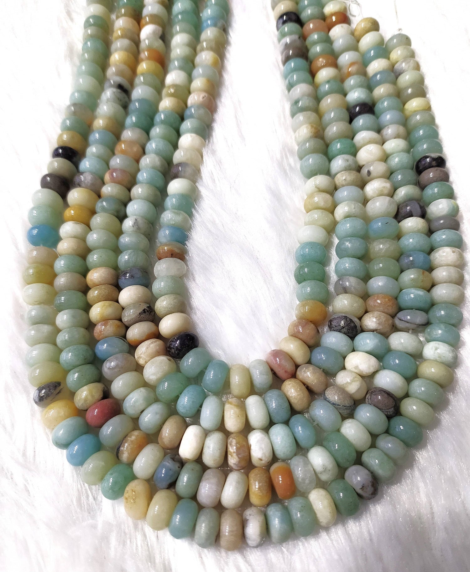 Multi Amazonite Rondelle Beads, Crystal Beads for Jewelry.  DestGlow
