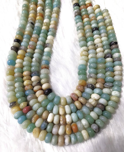 Multi Amazonite Rondelle Beads, Crystal Beads for Jewelry.  DestGlow