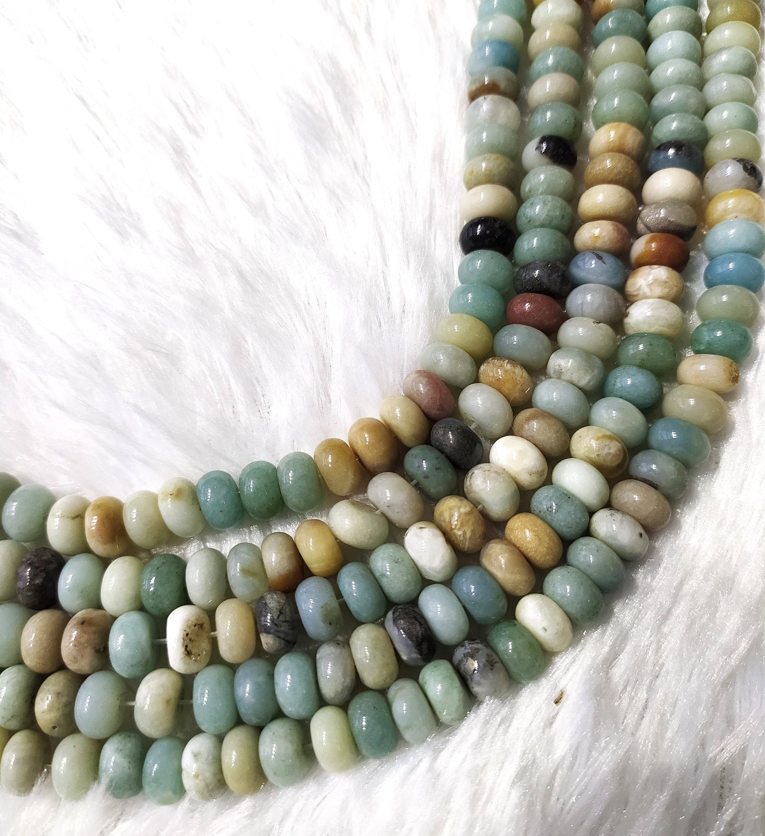 Multi Amazonite Rondelle Beads, Crystal Beads for Jewelry.  DestGlow