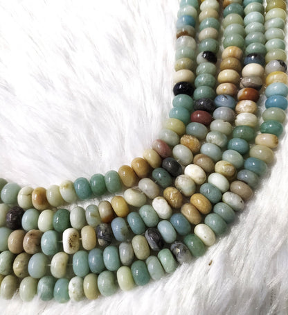 Multi Amazonite Rondelle Beads, Crystal Beads for Jewelry.  DestGlow