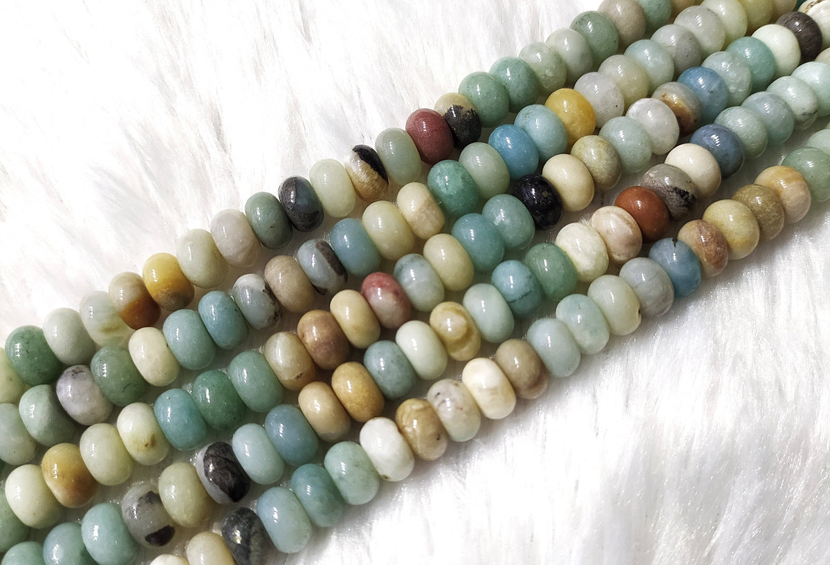 Multi Amazonite Rondelle Beads, Crystal Beads for Jewelry.  DestGlow