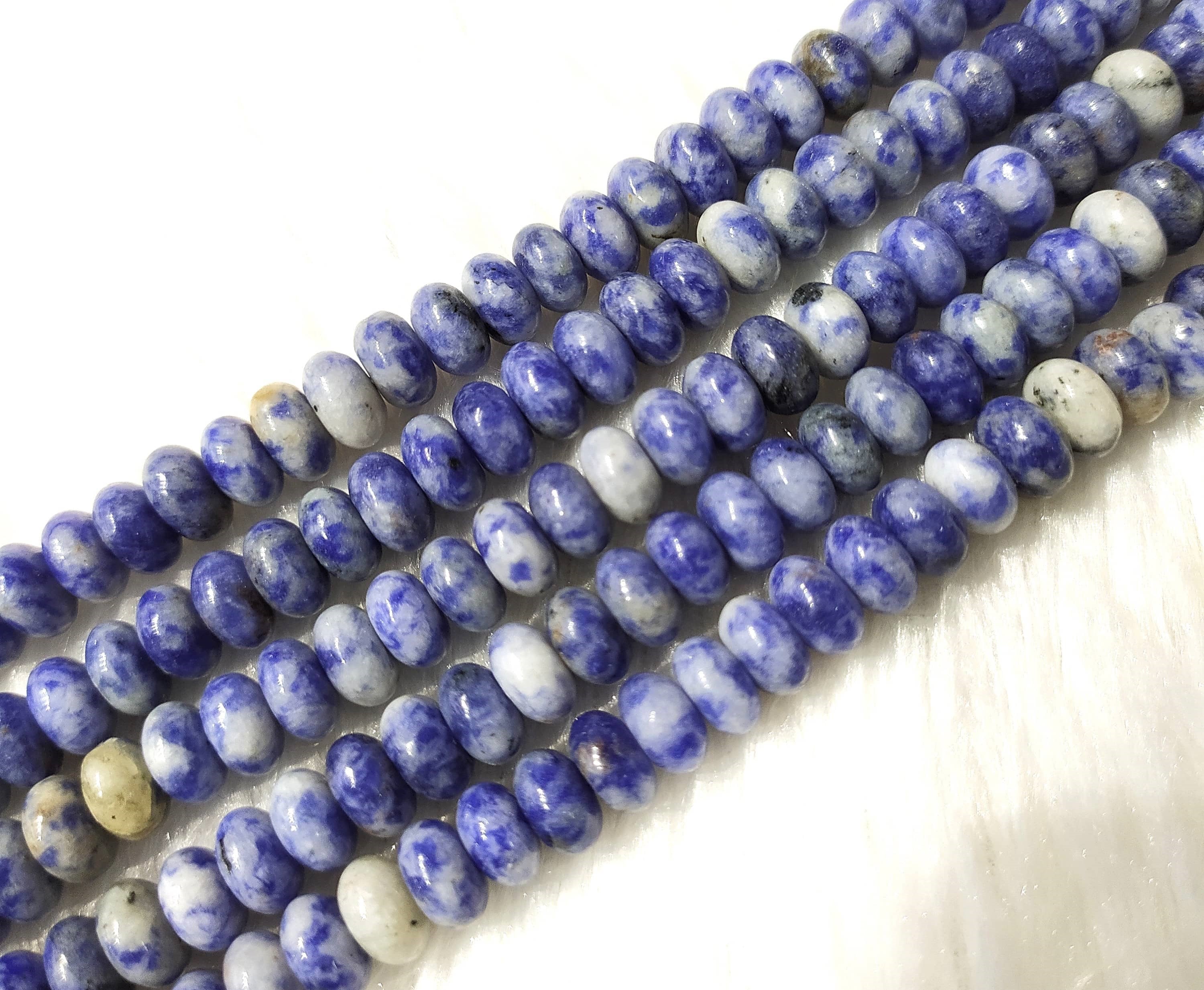 Sodalite Rondelle Beads, Crystal Beads for Jewelry.  DestGlow