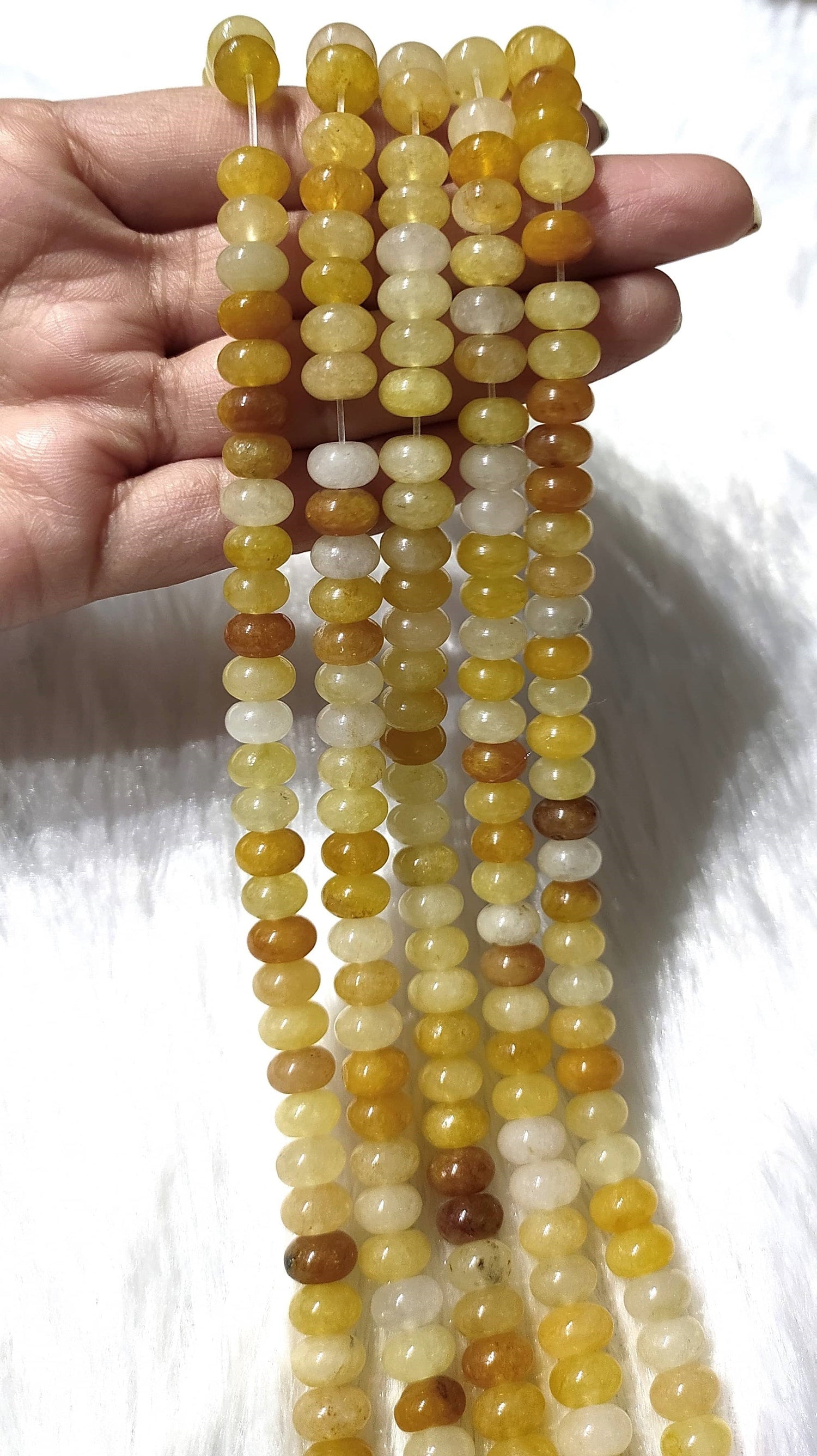 Yellow Aventurine Rondelle Beads, Crystal Beads for Jewelry.  DestGlow